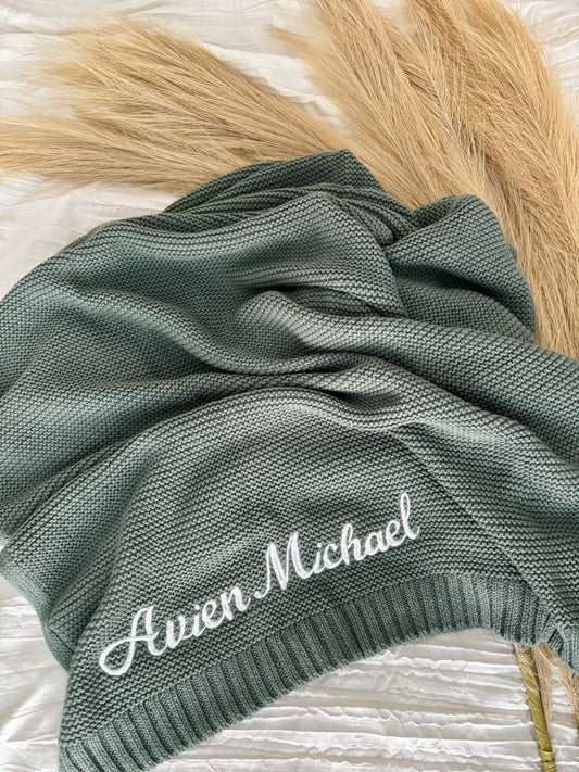 Embroidered Baby Blanket | Personalized Waffle Knit