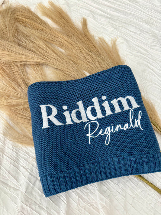 Embroidered Baby Blanket | Personalized Waffle Knit