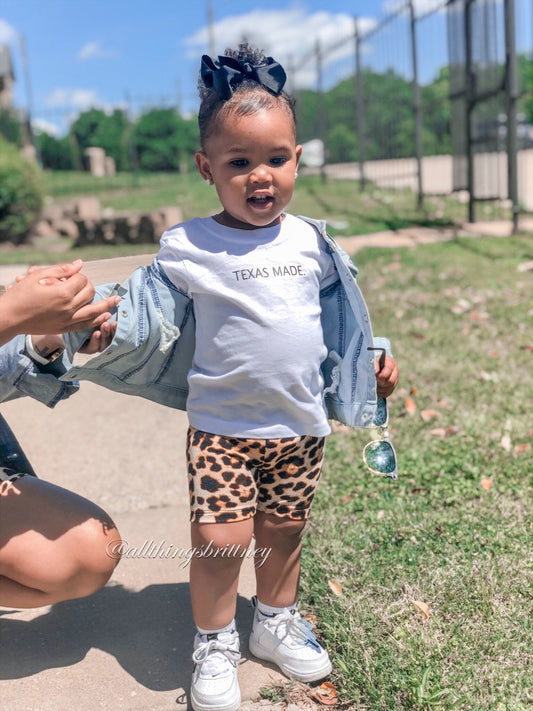 Child Leopard Biker Shorts